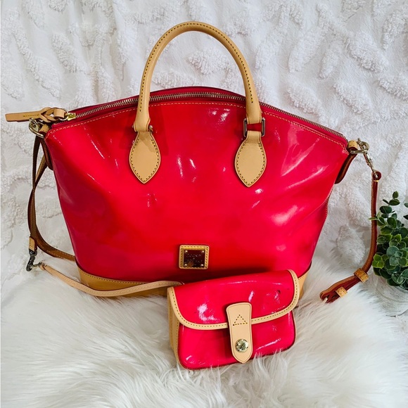 Dooney Bourke bourke patent leather pink dual strap with matching clutch - Picture 11 of 15